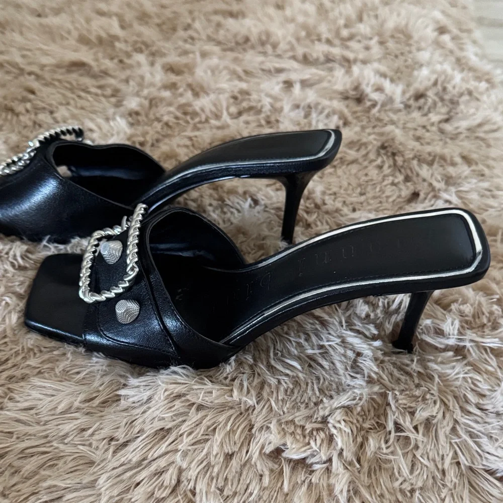Gianni Bini Black Heels with Silver Accents - Picture 6 of 6